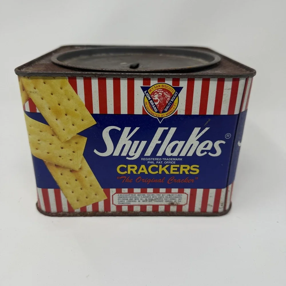 Vintage SkyFlakes Crackers 800g Tin Can Bank M.Y. San Biscuits Philippines